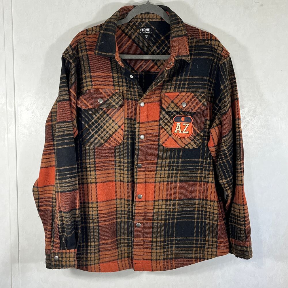Home Free Flannel Men's Jacket Shirt Arizona AZ Coat Size L - Picture 2 of 6